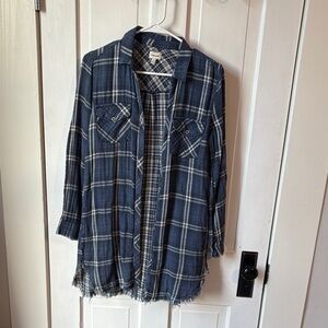 Sneak Peek Blue and Cream Checkered Shirt